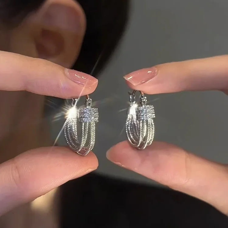 Geometric Layered Earrings – Aria