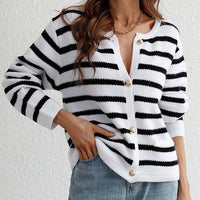 Striped Women's Autumn Cardigan – Leona