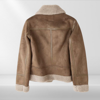 Women's Sherpa Fleece Bomber Jacket with Zipper – Amira