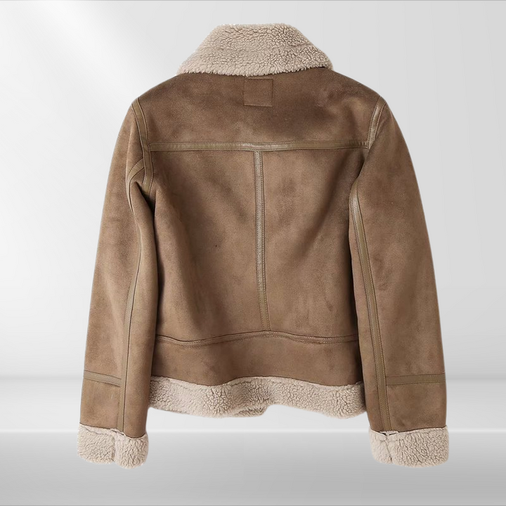 Women's Sherpa Fleece Bomber Jacket with Zipper – Amira