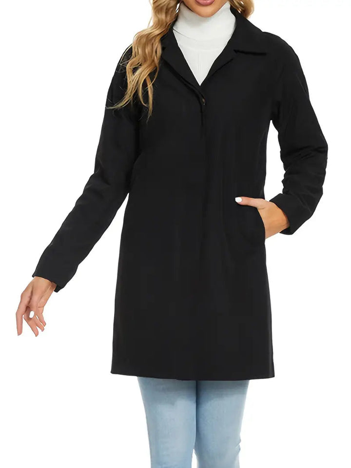 Long women's trench coat with waist belt – Amara