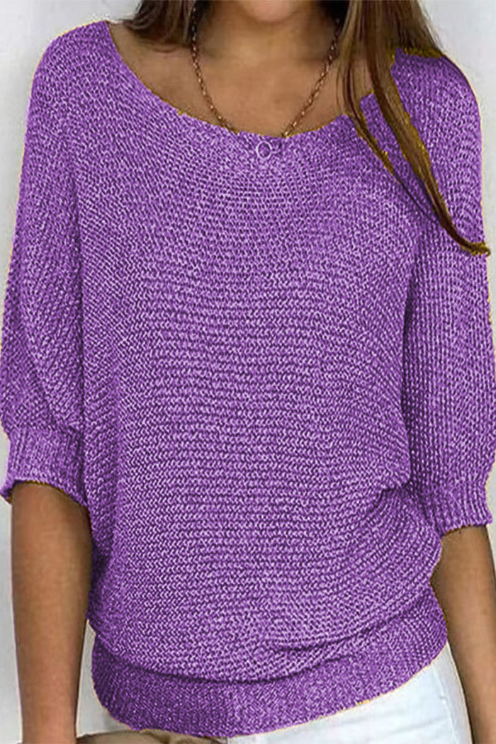 Knitted Sweater for Women with Batwing Sleeves and Loose Fit – Mira