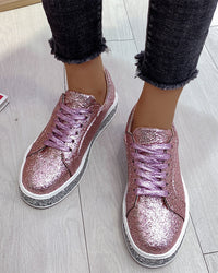 Stylish Platform Glitter Women's Sneakers - Sienna