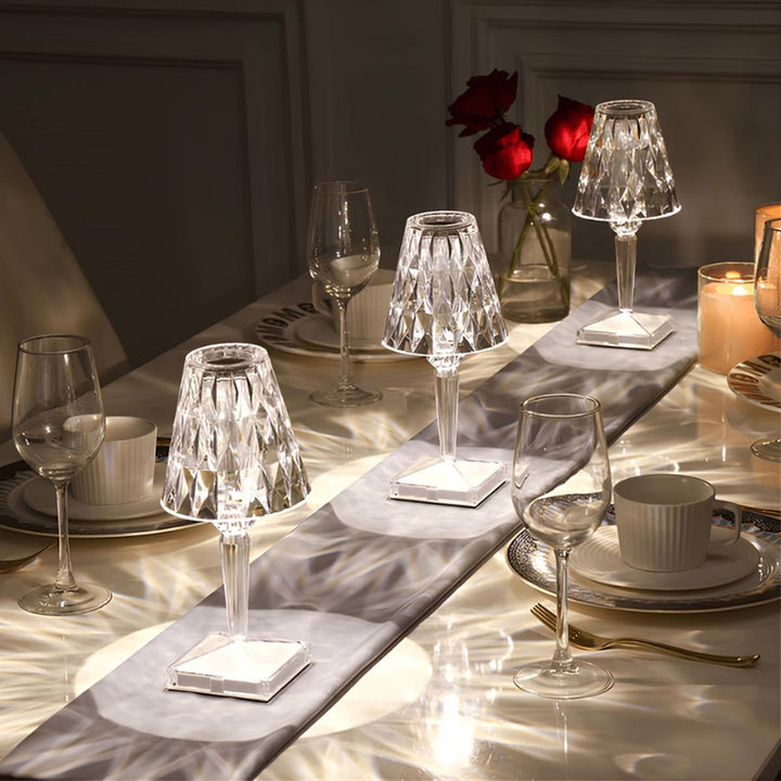 Kristall-Tischlampe mit Touch-Bedienung - LumeCrystal