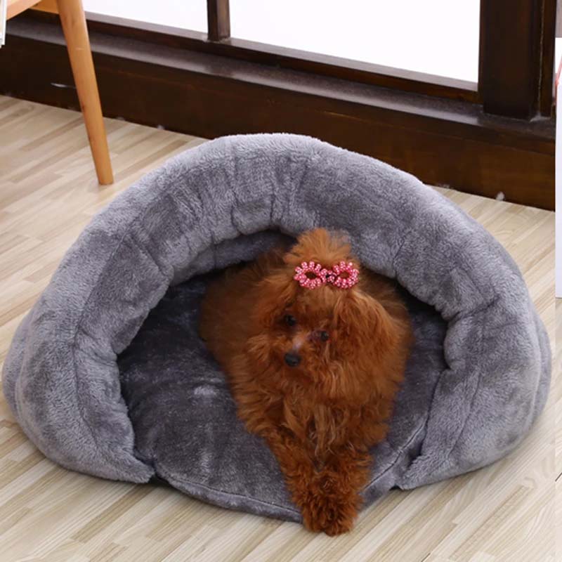 Soothing Cave Dog Bed - CozyCave Retreat