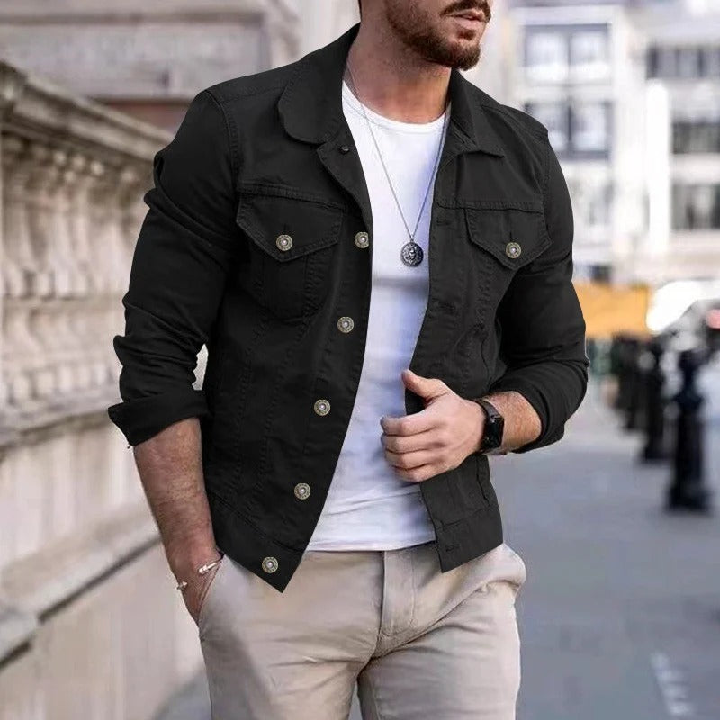 Herre denimjakke med slim-fit passform – Milano