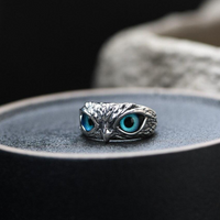 Silver Opal Owl Charm Ring – Ophelia