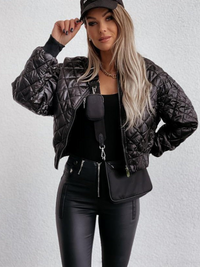 Padded Women's Bomber Jacket with Pockets – Marisa