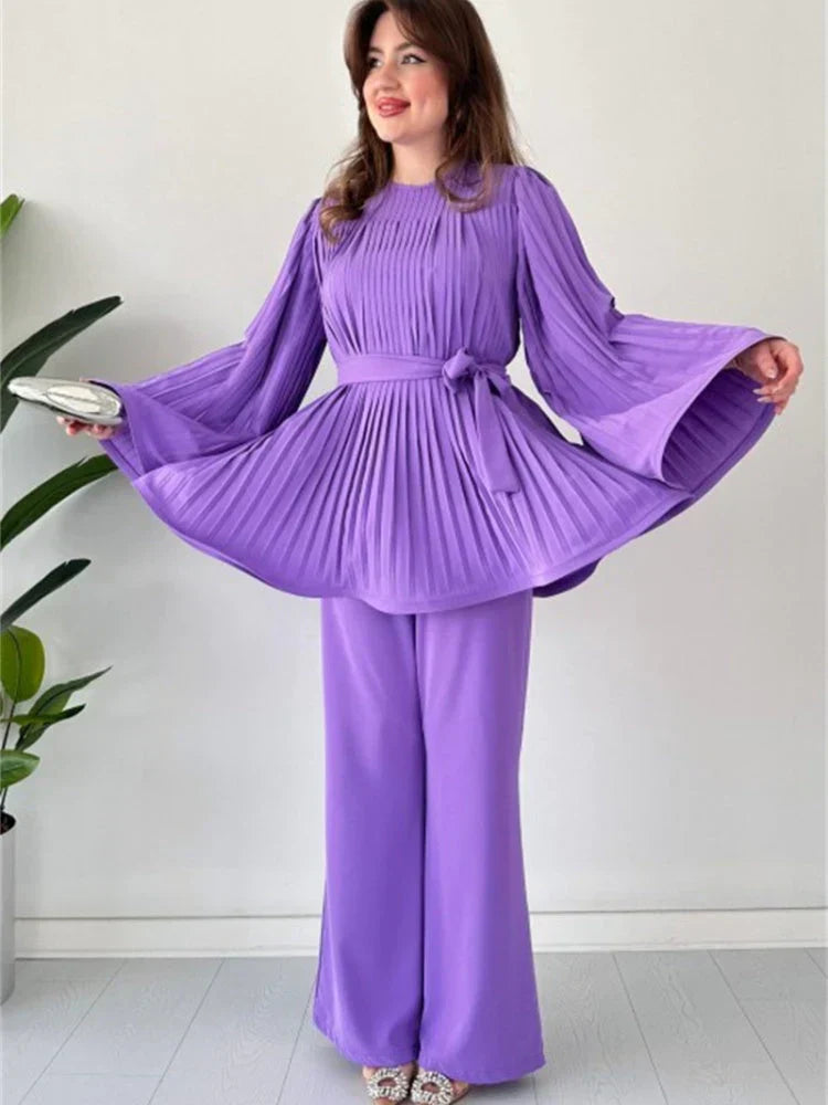 Conjunto de ropa plisada para mujer – Selene