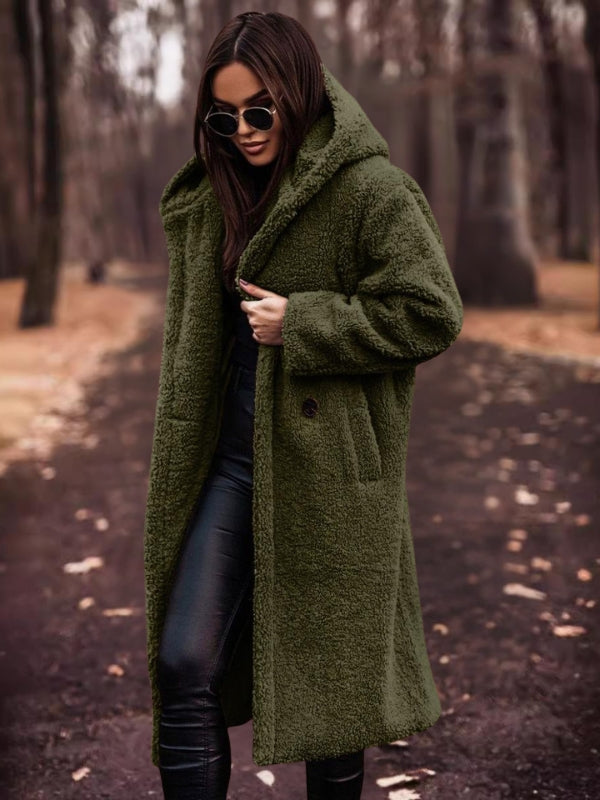 Women's trench coat with belt & double-breasted button placket – Clara