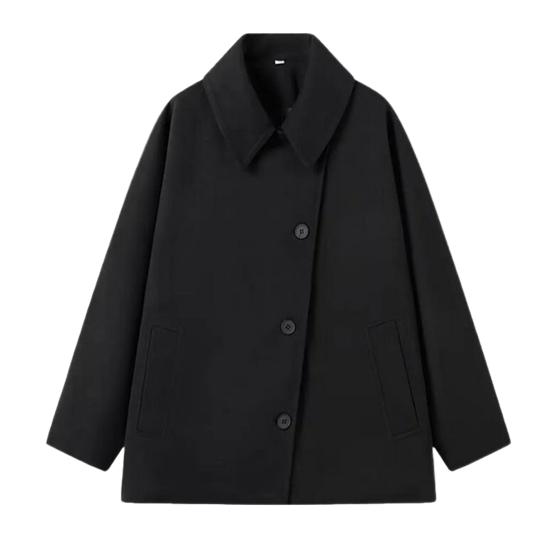 Dame overgangsjakke i oversized look med knaplukning – Selina