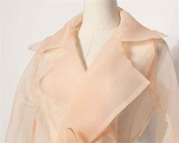 Conjunto de verano de gasa de dos piezas con cinturón y falda – Maurelle