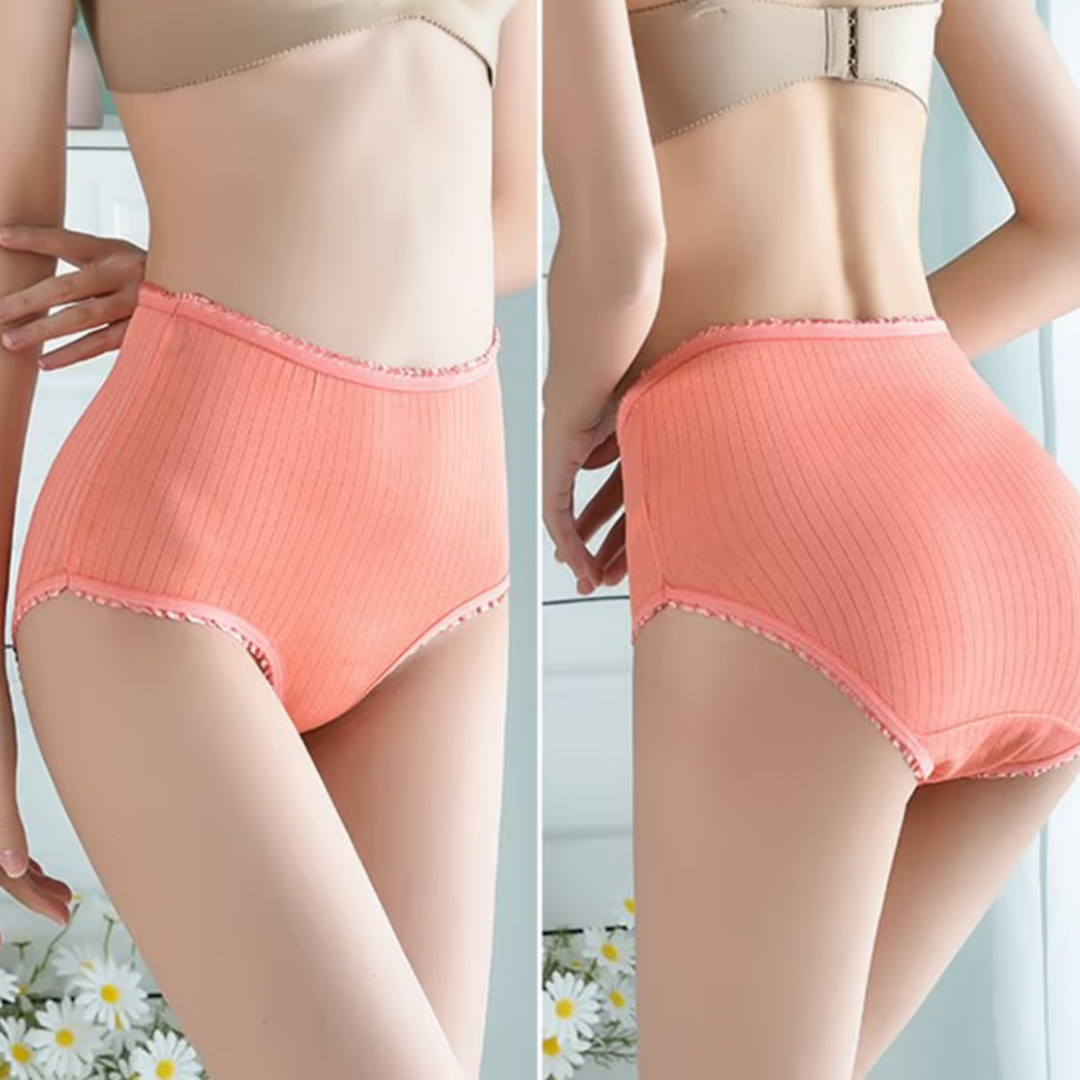Leckfreie Unterwäsche mit hohem Taillenbund – Camille (8er-Pack)