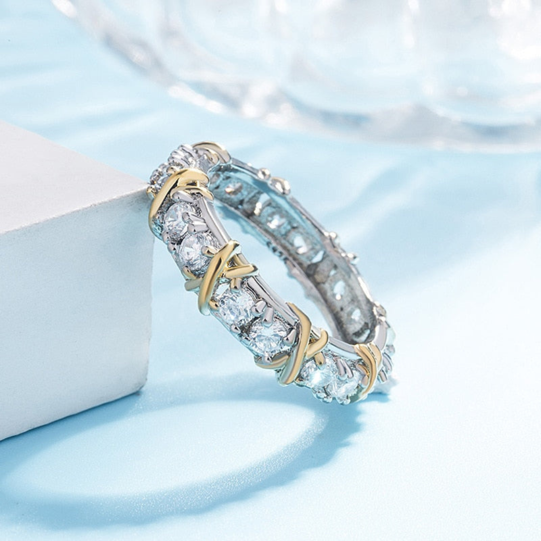 Anillo cruzado Platin Liebe - Auryn