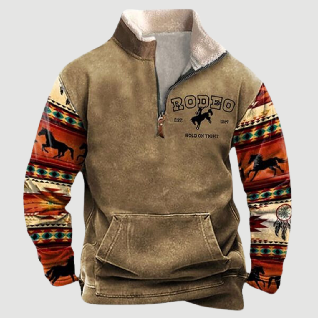 Vintage fleece vinterpullover med lynlås til herrer - Felix