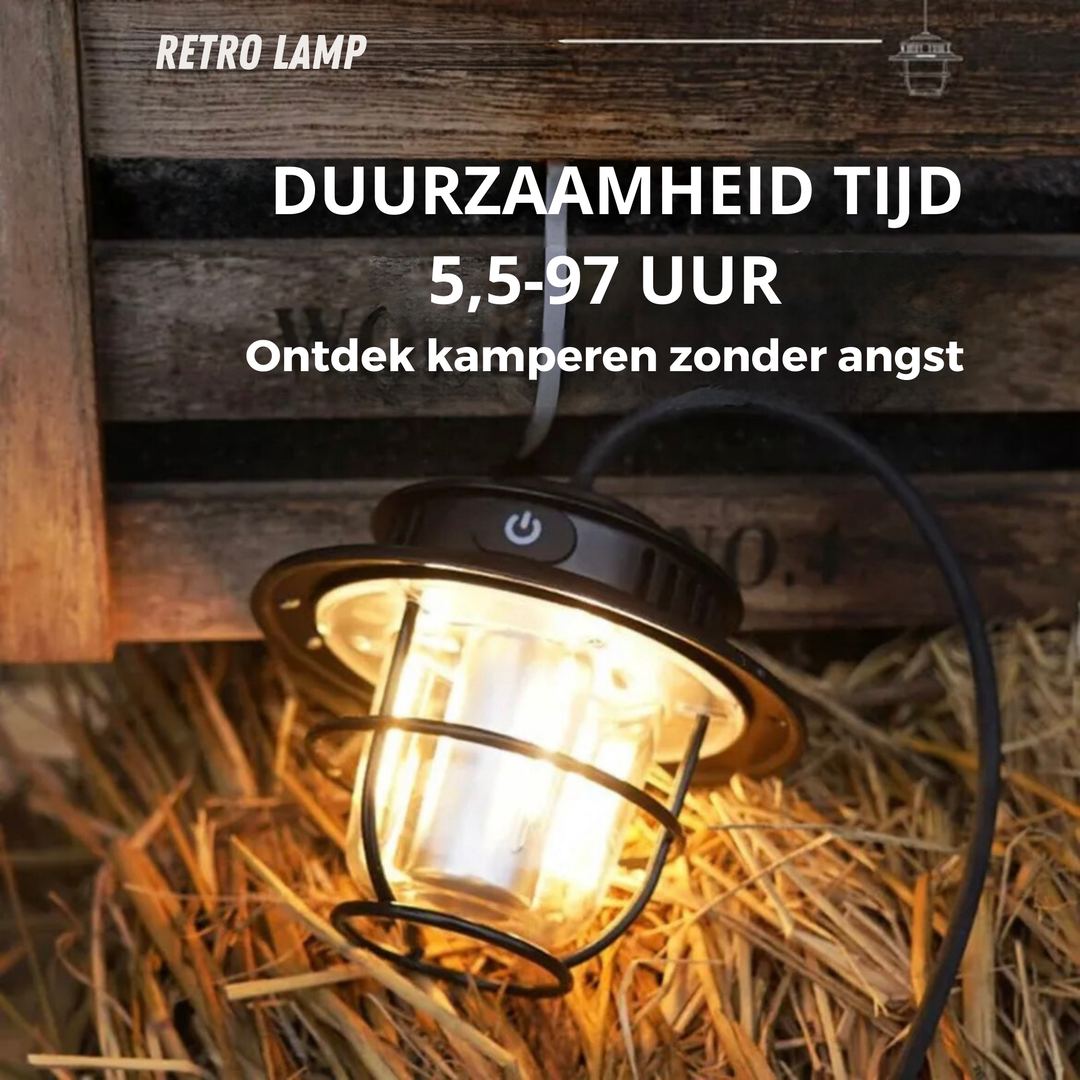 Bærbar LED-campinglampe – VintaGlow
