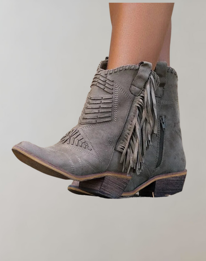 Stilvolle Damen Stiefel mit Fransen - Selena
