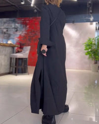 Long loose dress with side slit - Noémie