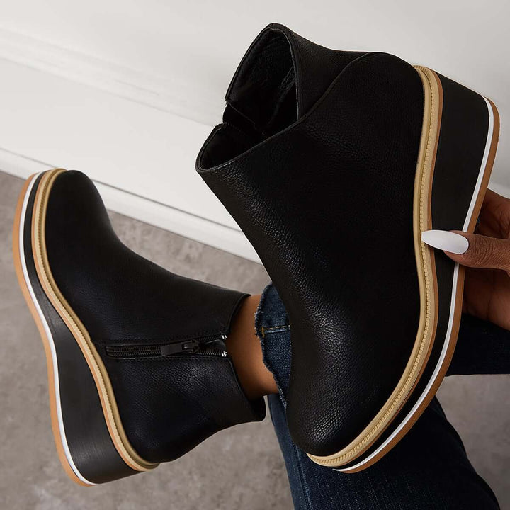 Stylish Autumn Wedge Heel Boots – Mila