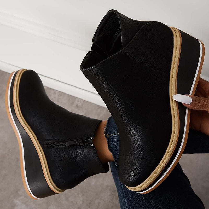 Stylish Autumn Wedge Heel Boots – Mila