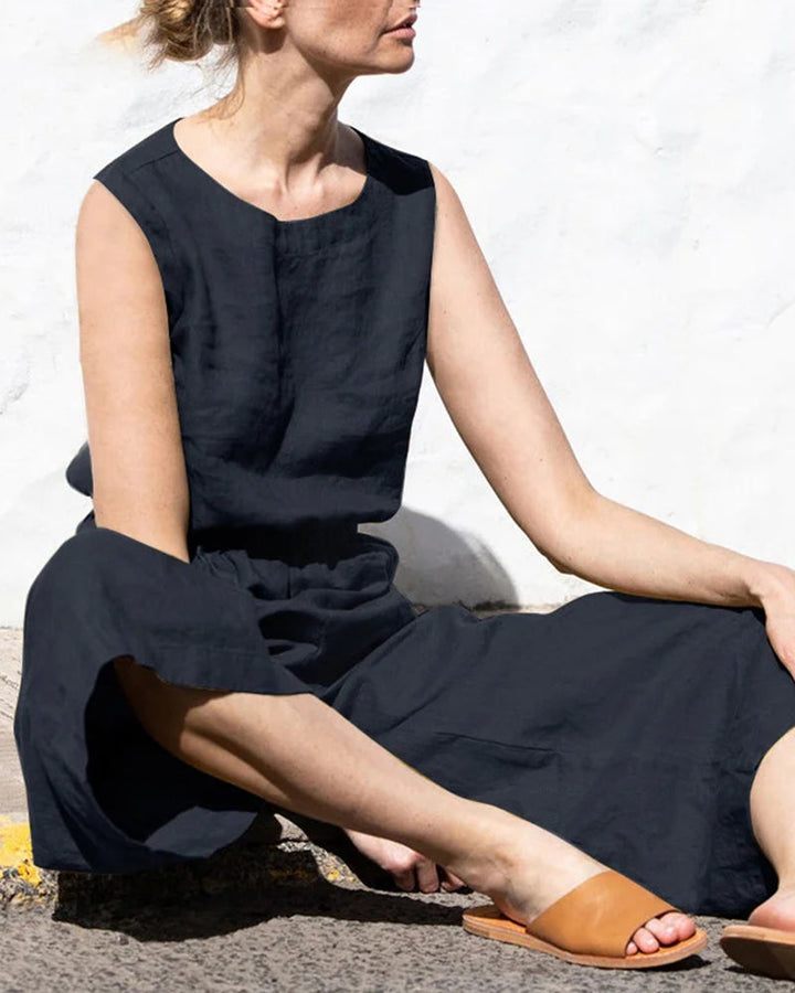Sleeveless Jumpsuit with Wide Leg – Aurelia