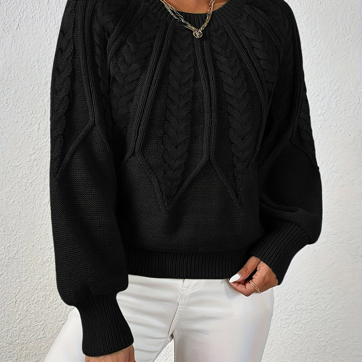 Women's knitted sweater with lantern sleeves – Sanna