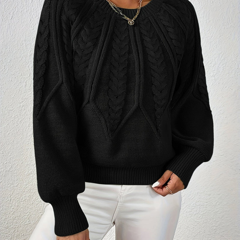Women's knitted sweater with lantern sleeves – Sanna