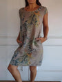 Bedrucktes Kleid mit Rundhalsausschnitt – Eveline