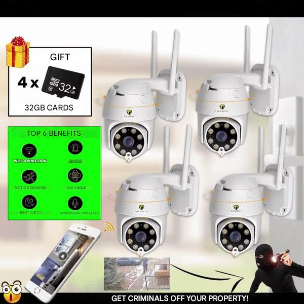 Sett med 4 smarte WiFi-sikkerhetskameraer – SmartCam Sett 4X