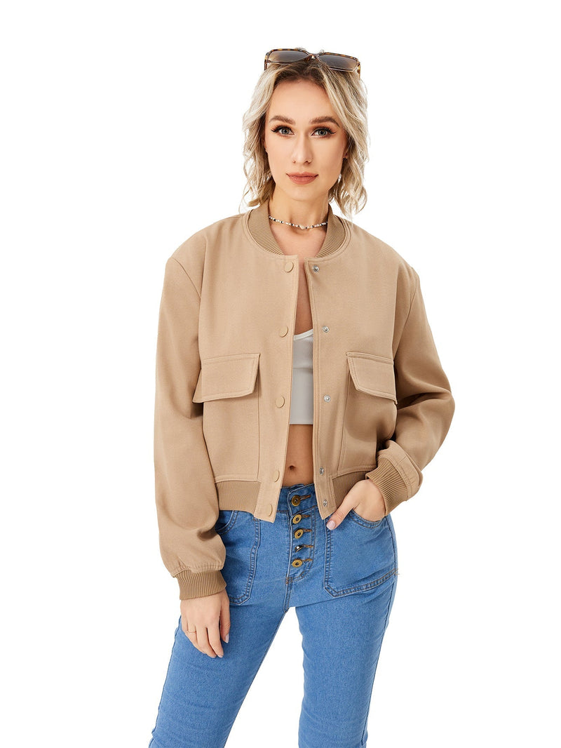 Chaqueta bomber ligera para mujer con cierre de botones – Mira