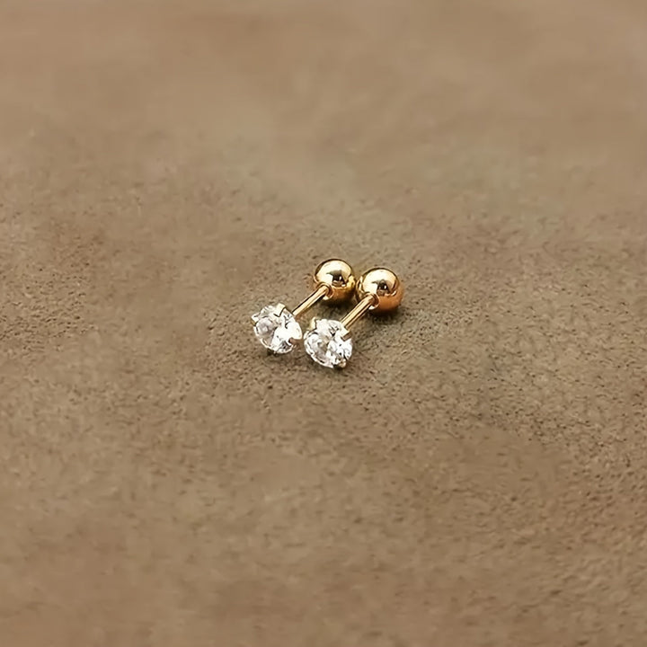 Stylish Cubic Zirconia Stud Earrings made of Titanium Steel - Lumen