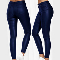 Leather stretch pants with high waist – Raffaela