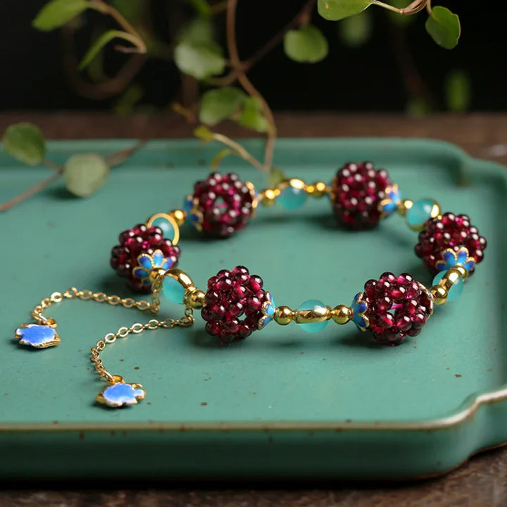 Naturligt granat-armbånd – Selina