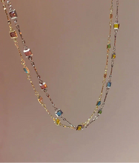 Fine Gold/Silver Chain with Colorful Stones – Ivy