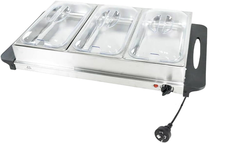 Electric Buffet Food Warmer with 3 × 2.5L Containers and Temperature Control – Valtero