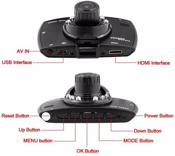 Dual-Lens-Autoradio DVR G30 2,7" LCD Full HD 1080P mit G-Sensor