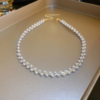 Double Crystal and Pearl Necklace – Amira