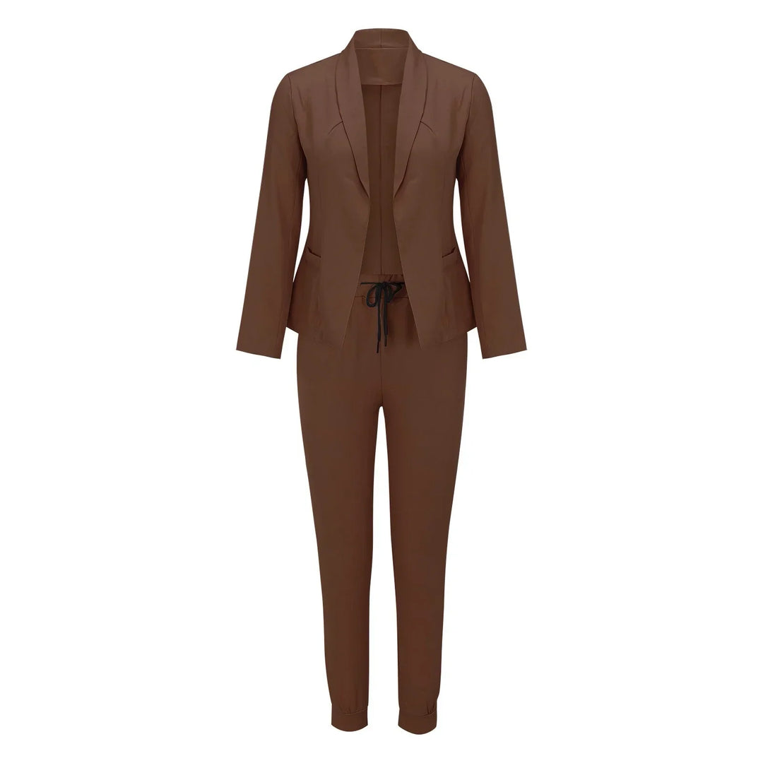Casual two-piece set with tie belt – Liora