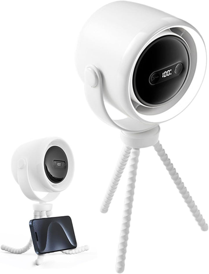 Genopladelig clip-on barnevognsventilator med natlys 100 hastigheder