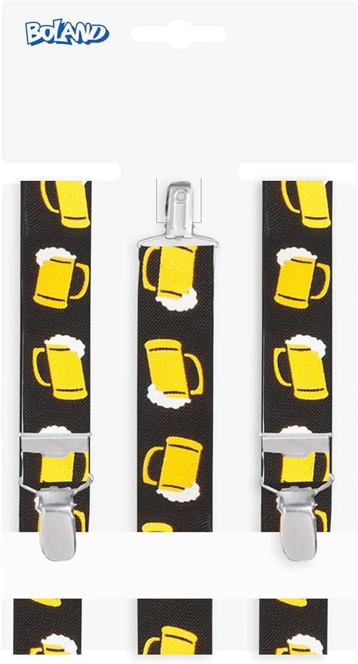 Trachten-seler svart med ølkrusmotiv – ProstClip Oktoberfest 2025
