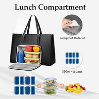 Women's insulated lunch bag with laptop compartment