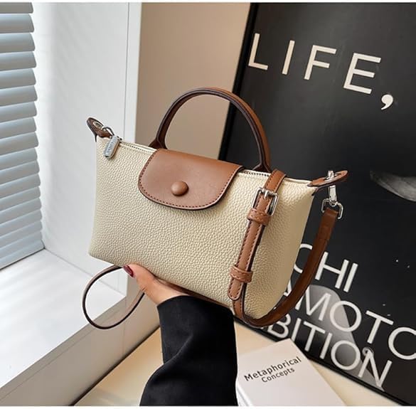 Dame Crossbody-veske – Liten quiltet PU-lær reisehåndveske