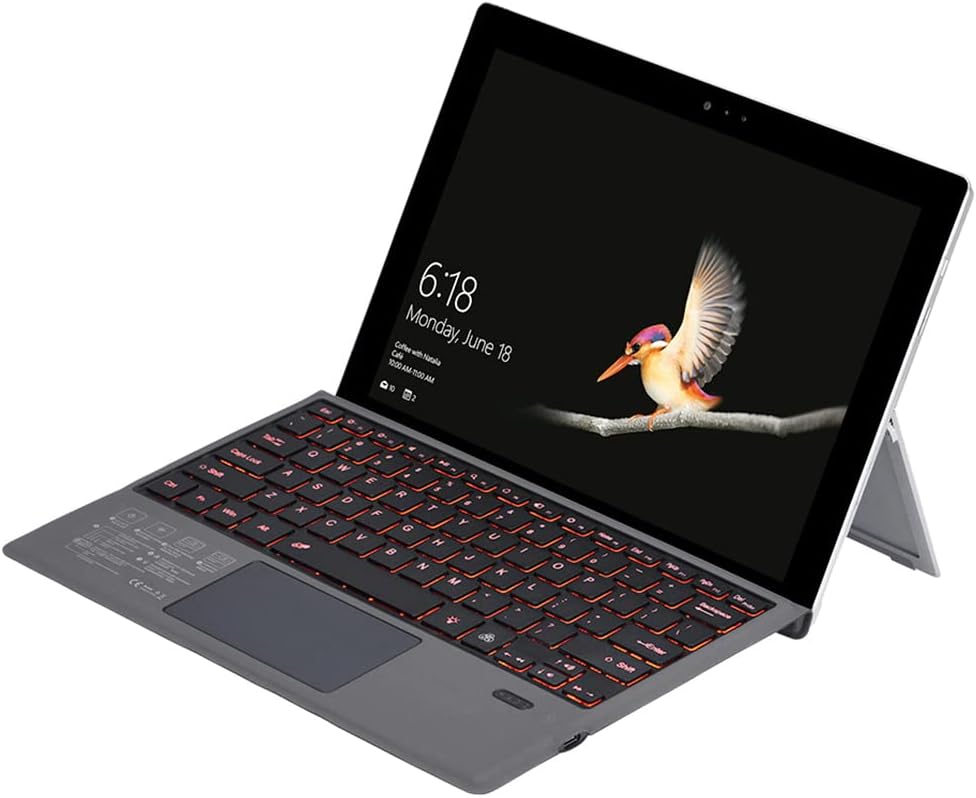 Trådløst Bluetooth-tastatur med baggrundsbelysning og touchpad til Surface Pro – Nexora