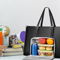Women's insulated lunch bag with laptop compartment
