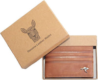 Leder Aboriginal Geldbörse mit Känguru-Design und Geschenkbox – Yarindi
