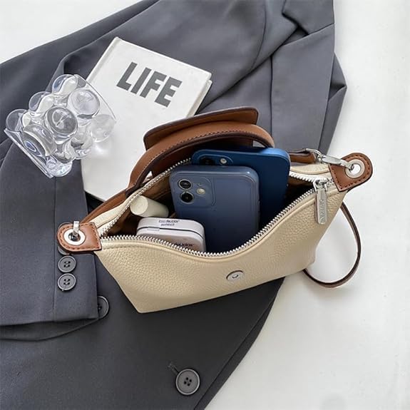 Dame Crossbody-veske – Liten quiltet PU-lær reisehåndveske
