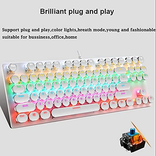 87-tasters mekanisk gaming-tastatur RGB baggrundsbelyst blå kontakter