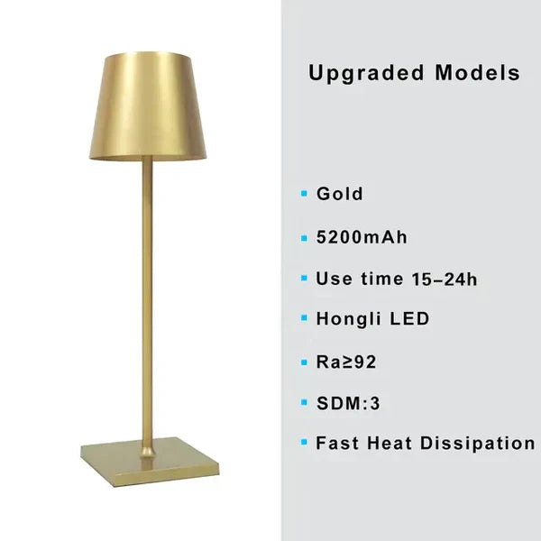 Lámpara de mesa moderna de aluminio portátil regulable - LumiNova