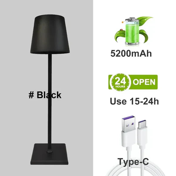 Lámpara de mesa moderna de aluminio portátil regulable - LumiNova
