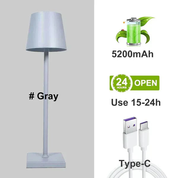 Lámpara de mesa moderna de aluminio portátil regulable - LumiNova